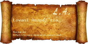 Lovasi Aszpázia névjegykártya